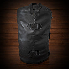Load image into Gallery viewer, Leather Motorcycle Duffel Bag, Black