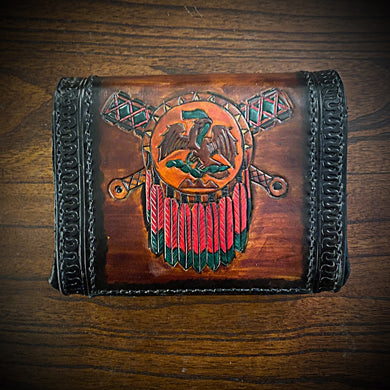 Motorcycle Handlebar Bag - Aztec Weaponry Art