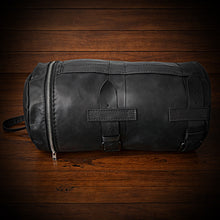 Load image into Gallery viewer, Leather Motorcycle Duffel Bag, Black