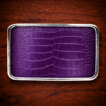 Load image into Gallery viewer, Belt Buckle With Alligator Print Leather (Ships Now)