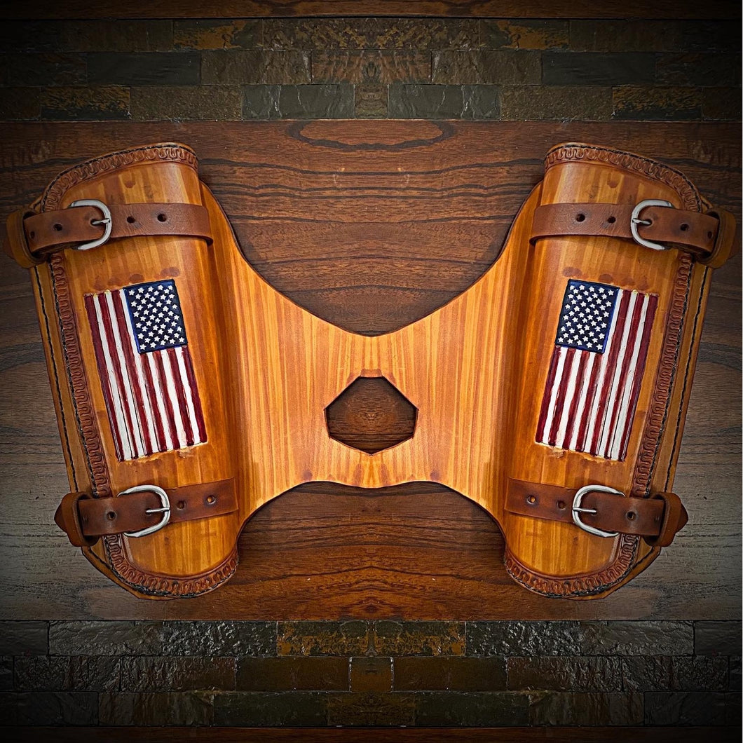 Heat Shield for  Indian Scout  motorcycle - Double Pouch - Old Glory