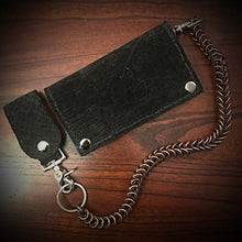 Load image into Gallery viewer, Long Biker Exotic Leather Wallet with Chain - Hippopotamus