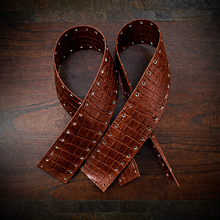 Load image into Gallery viewer, Leather Alligator Print, Wraps For Handlebars, Highway Bars/Crash bars, Front Or Rear Custom Color (Ships Now)