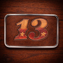 Load image into Gallery viewer, Belt Buckle Lucky 13 In Brown Leather