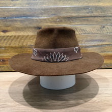 Load image into Gallery viewer, The Gangster Teardrop Crown Fedora, Brown Felt, Choose The Color Of Bandana