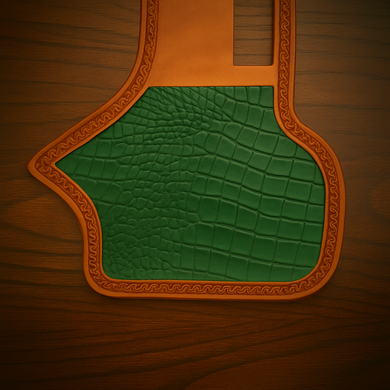 Heat Shield, Tan - Genuine Green American Alligator, Fits Indian Chief, Chieftain, Springfield, Vintage and Roadmaster