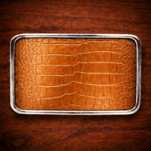 Load image into Gallery viewer, Belt Buckle With Alligator Print Leather (Ships Now)