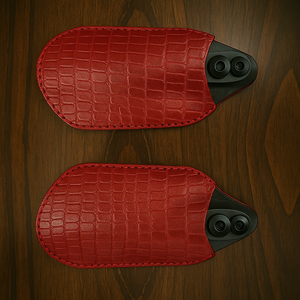 Leather Covered Handlebar Hand Guards Custom Colors American Alligator