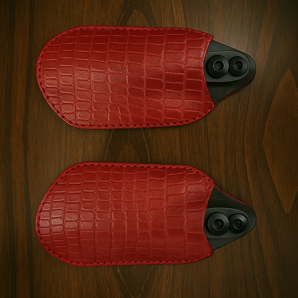 Leather Covered Handlebar Hand Guards Custom Colors American Alligator