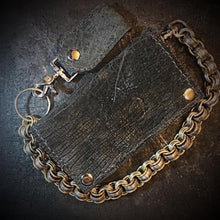 Load image into Gallery viewer, Long Biker Exotic Leather Wallet with Chain - Hippopotamus