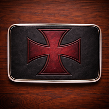 Load image into Gallery viewer, Belt Buckle Custom Art On Black Leather
