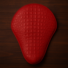 Load image into Gallery viewer, Chopper/Bobber Pan seat - Crocodial Print, Red