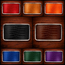 Load image into Gallery viewer, Belt Buckle With Alligator Print Leather (Ships Now)