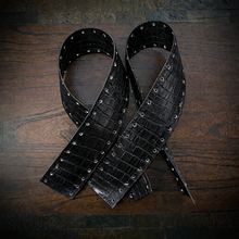 Load image into Gallery viewer, Leather Alligator Print, Wraps For Handlebars, Highway Bars/Crash bars, Front Or Rear Custom Color (Ships Now)