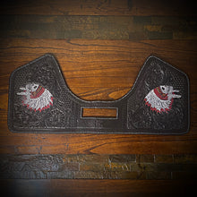 Load image into Gallery viewer, Heat Shield, Red Accent Native Skull W/ Western Sheridan Art Background - Fits Indian Challenger &amp; Pursuit