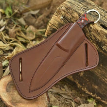 Load image into Gallery viewer, Damascus Steel Fixed Blade Knife Finger Ring With Sheath