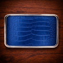 Load image into Gallery viewer, Belt Buckle With Alligator Print Leather (Ships Now)