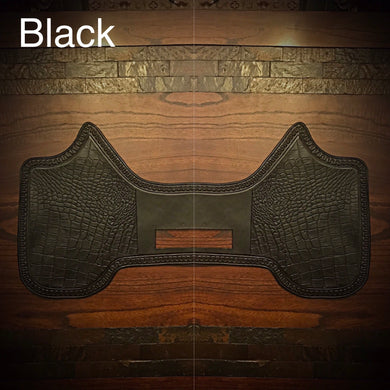 Heat Shield, Black - Genuine Black American Alligator, Fits Indian Chief, Chieftain, Springfield, Vintage and Roadmaster