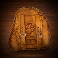 Load image into Gallery viewer, Motorcycle Trunk Bag, Custom Art Fits All Brands of Motorcycles w/ Rear Luggage Rack, Indian Tan