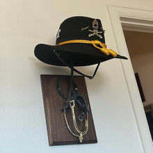 Load image into Gallery viewer, Wood &amp; Metal Cavalry Hat &amp; Spurs Rack
