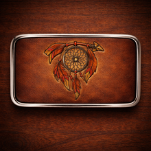 Load image into Gallery viewer, Belt Buckle Broken Arrow In Brown Leather