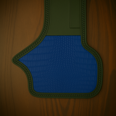 Heat Shield, Black - Genuine Blue American Alligator, Fits Indian Chief, Chieftain, Springfield, Vintage and Roadmaster