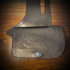 Heat Shield with 2 Pouches for Indian Chief, Chieftain, Springfield, Vintage and Roadmaster - Custom Art, Black