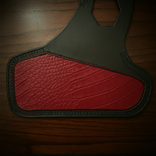 Load image into Gallery viewer, Heat Shield for Indian Scout Motorcycles, With Pouch, Genuine Red American Alligator