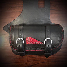 Load image into Gallery viewer, Heat Shield - Red Female Warbonnet Art, With Pouch, Fits Indian Chief, Chieftain, Springfield, Vintage and Roadmaster - Black