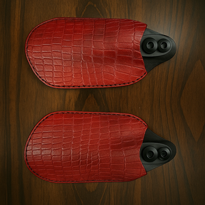Leather Covered Handlebar Hand Guards Custom Colors American Alligator