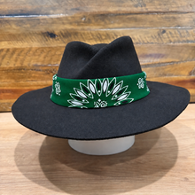 Load image into Gallery viewer, The Gangster Folded Crown Fedora, Black Felt, Choose The Color Of Bandana
