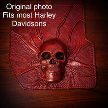 Load image into Gallery viewer, Heat Shield Nightmare Skull, Red Custom Made To Fit Any Make and Model Of Bike