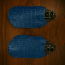 Load image into Gallery viewer, Leather Covered Handlebar Hand Guards Custom Colors American Alligator