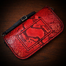 Load image into Gallery viewer, Clutch - Genuine Python, Red