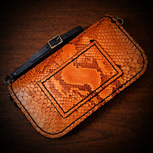 Load image into Gallery viewer, Clutch - Genuine Python, Orange