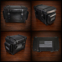 Load image into Gallery viewer, Motorcycle Trunk Bag, Custom Art Fits All Brands of Motorcycles w/ Rear Luggage Rack, Fits Rickrak Brand of Racks Black