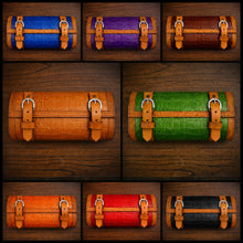 Load image into Gallery viewer, Tool Bag for Motorcycles - Alligator Print Leather, On Indian Tan Leather