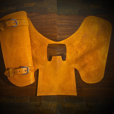 Heat Shield, with Pouch, for Indian Scout Motorcycle w/ 1920/Tractor Seat - Custom Art, Tan