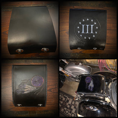Motorcycle Luggage Rack Bag Custom Art Black or Brown