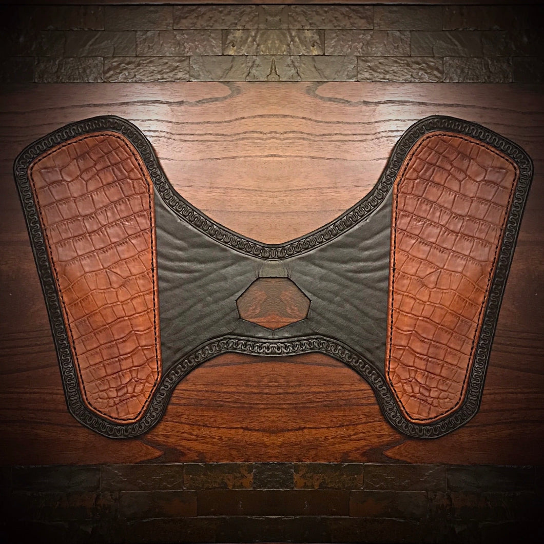 Heat Shield for Indian Scout Motorcycles - Indian Tan, Genuine American Alligator,