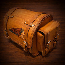 Load image into Gallery viewer, Motorcycle Trunk Bag, Female Warbonnet, Fits All Brands of Motorcycles w/ A Rear Luggage Rack