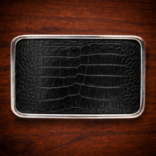 Load image into Gallery viewer, Belt Buckle With Alligator Print Leather (Ships Now)