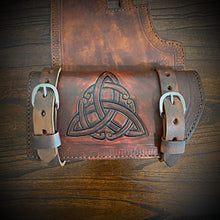 Load image into Gallery viewer, Heat shield for Harley Davidson, Two Pouches - Custom Art, Brown