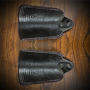 Leather Covered Handlebar Hand Guards Custom Colors Alligator Print