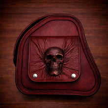 Load image into Gallery viewer, Motorcycle Trunk Bag, Nightmare Skull Fits All Brands of Motorcycles w/ Rear Luggage Rack, Red
