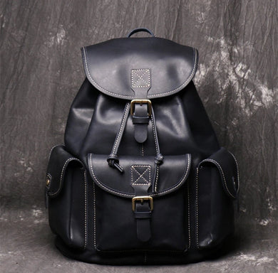 Leather Backpack, Black