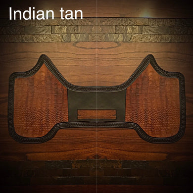 Heat Shield, Black - Genuine Indian Tan American Alligator, Fits Indian Chief, Chieftain, Springfield, Vintage and Roadmaster