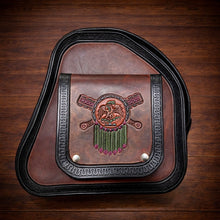 Load image into Gallery viewer, Motorcycle Trunk Bag, Custom Art Fits All Brands of Motorcycles w/ Rear Luggage Rack, Brown