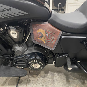 Heat Shield for Indian Challenger and Pursuit Motorcycles - Aztec Eagle Warrior Art