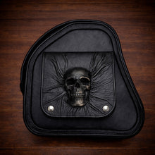 Load image into Gallery viewer, Motorcycle Trunk Bag, Nightmare Skull Fits All Brands of Motorcycles w/ Rear Luggage Rack, Black